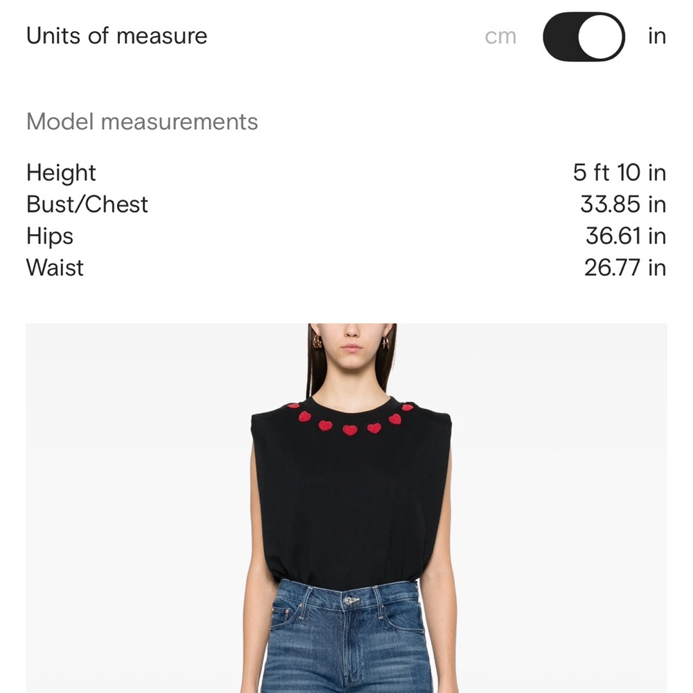 FARM Rio Black Muscle Tee with Red Heart Details NWTs Size L